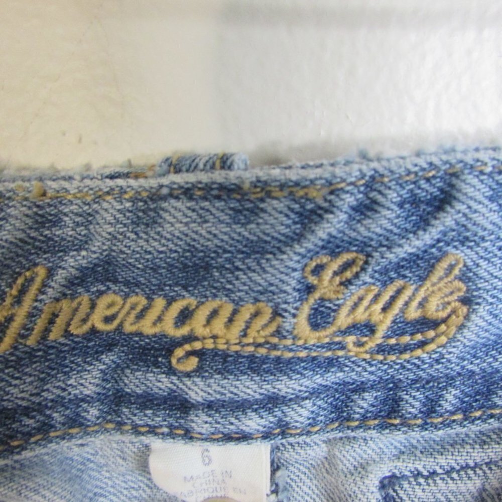 American Eagle Mini Skirt 6 Distressed Denim - Picture 8 of 13
